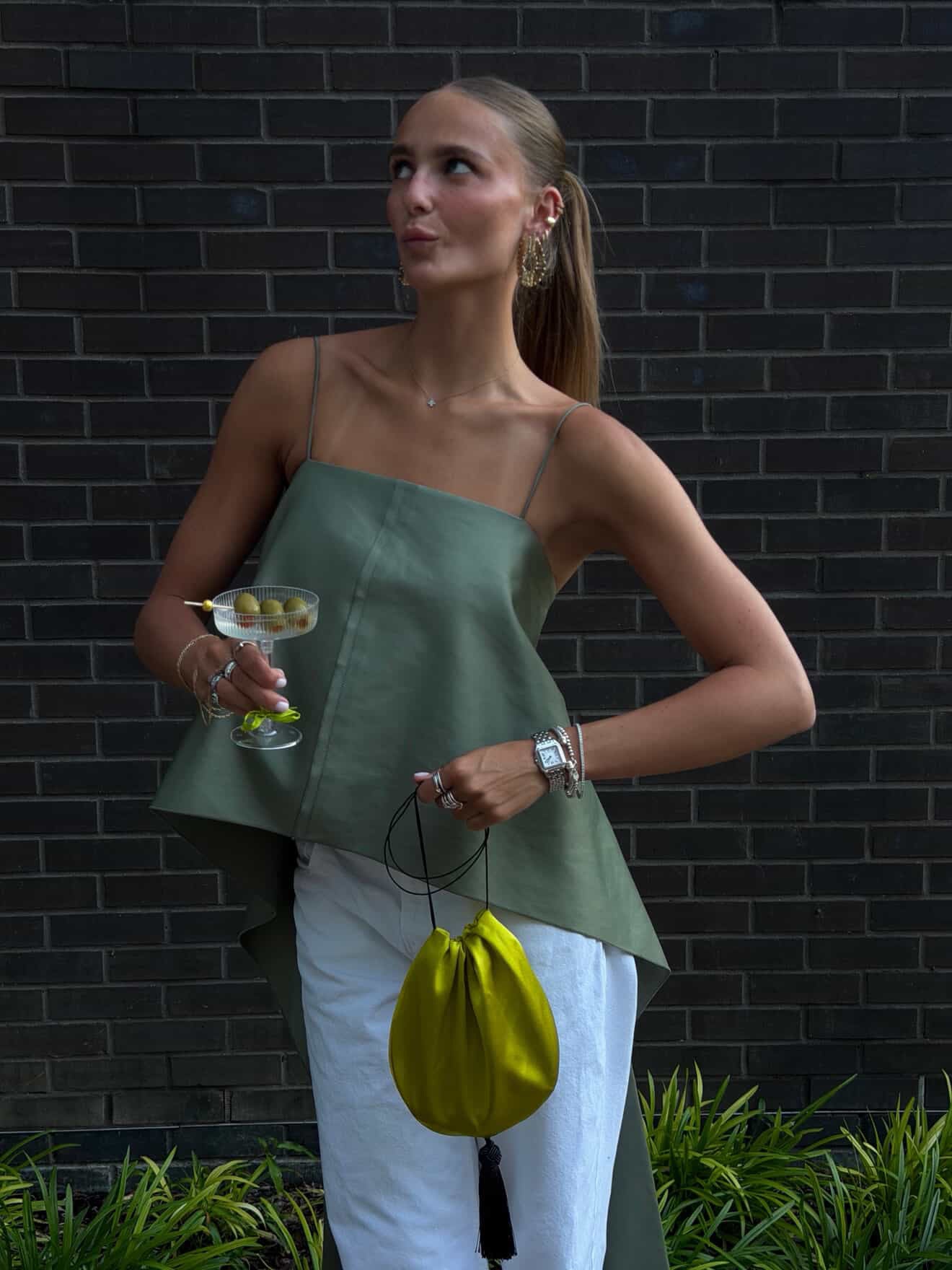 Tassel Pochette in Chartreuse