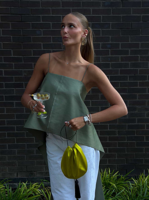 Tassel Pochette in Chartreuse