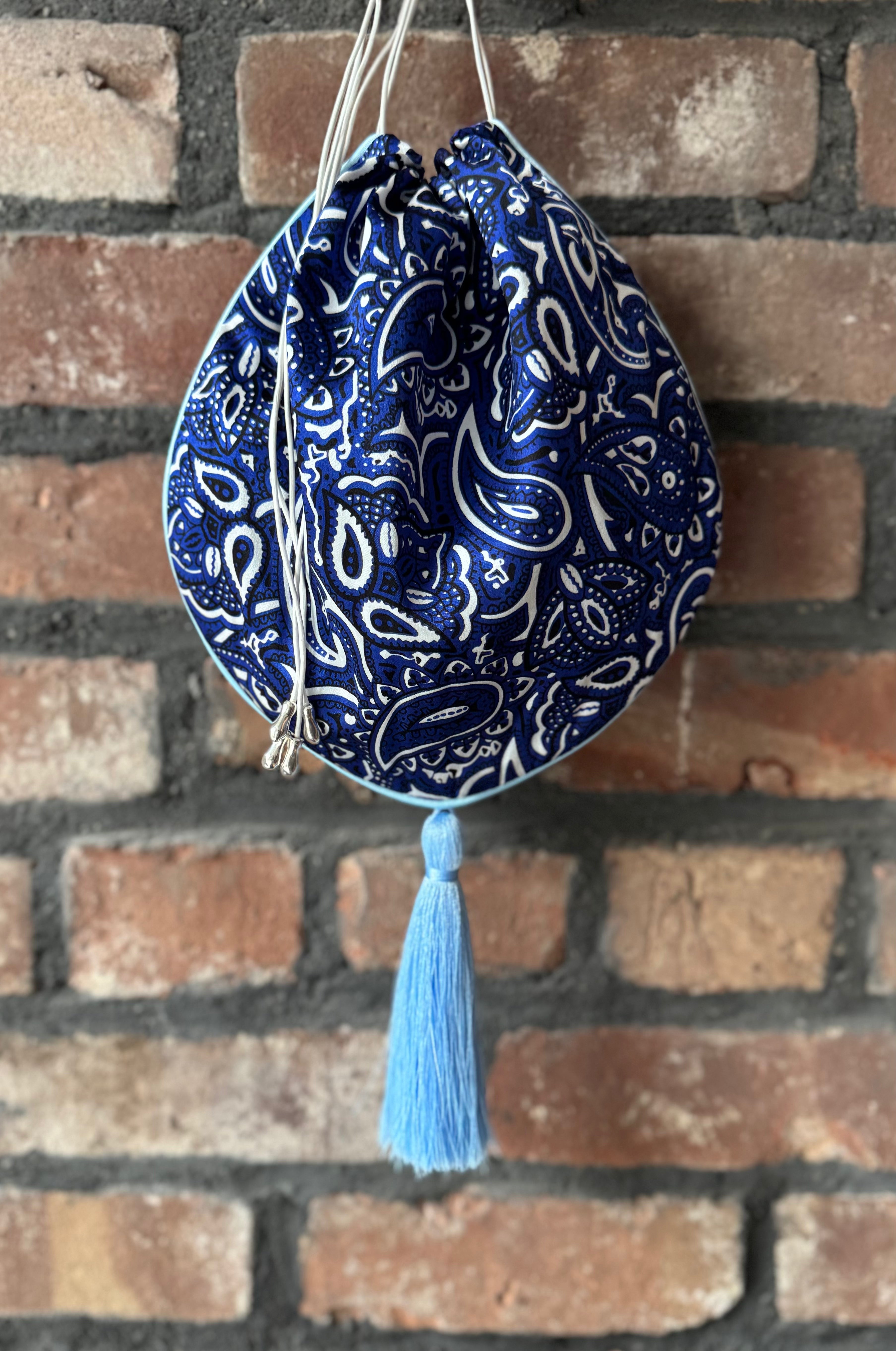 Tassel Pochette in Blue Cowboy