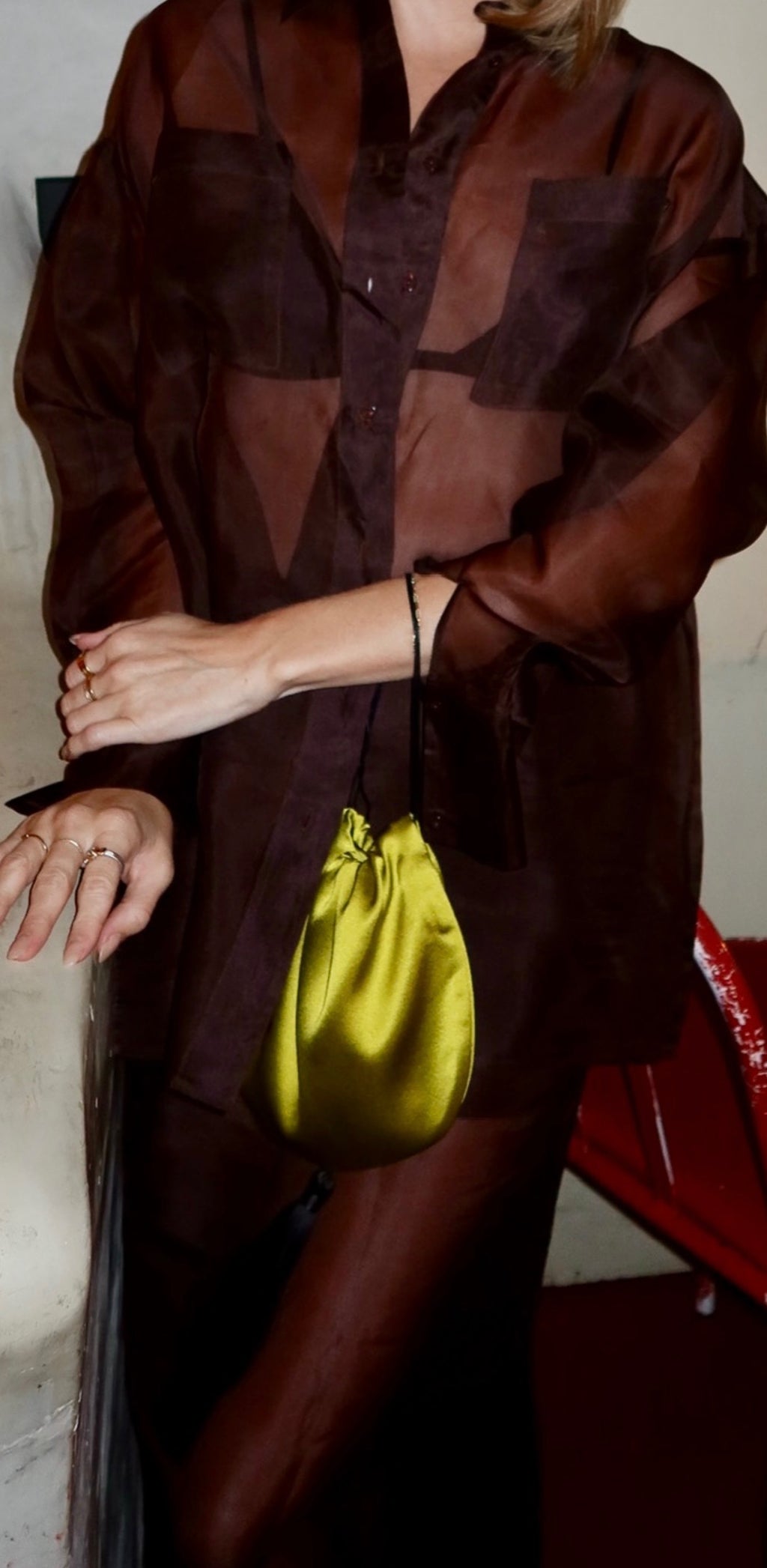 Jumbo Tassel Pochette in Chartreuse